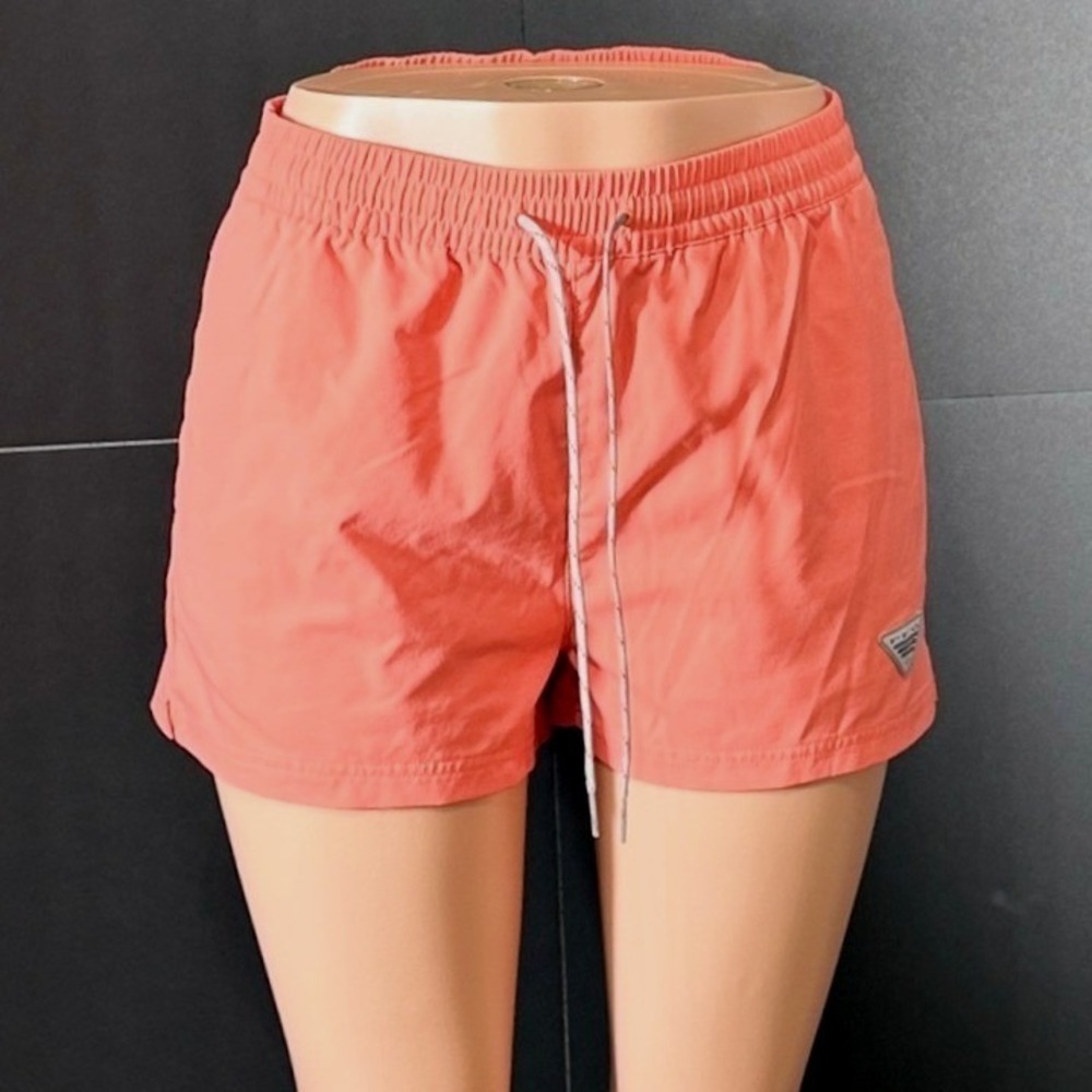 Columbia PFG Shorts Womens Small Coral Pink Elastic Waist Outdoor Fishing Hiking